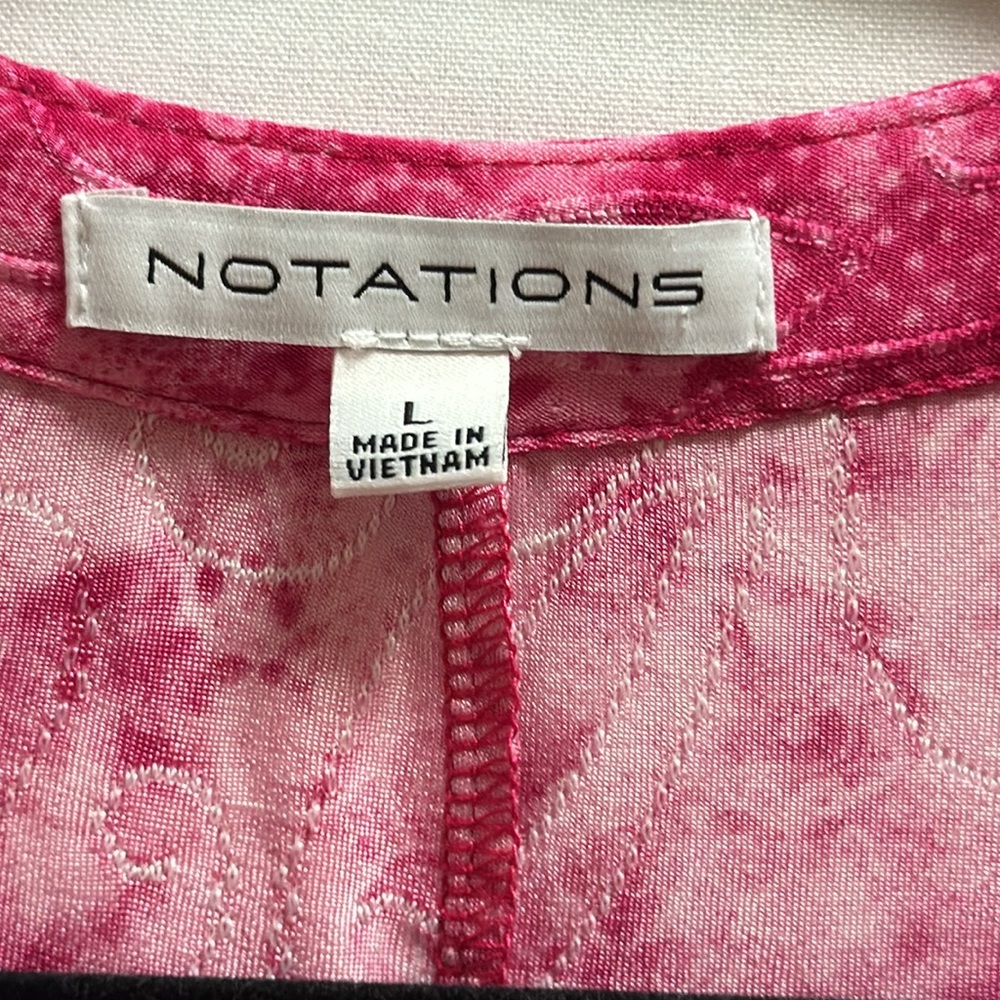 Woman’s L top by Notations. Fuchsia. 3/4 Sleeve. Never worn. - Picture 5 of 9